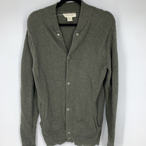 Frederik Anderson Copenhagen Mens Small Cardigan Sweater Fisherman Waffle Knit - Picture 1 of 10